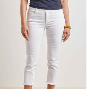 Habitat Women's Denim Capri Jeans Tapered Leg Mid Rise Stretch White Size 8